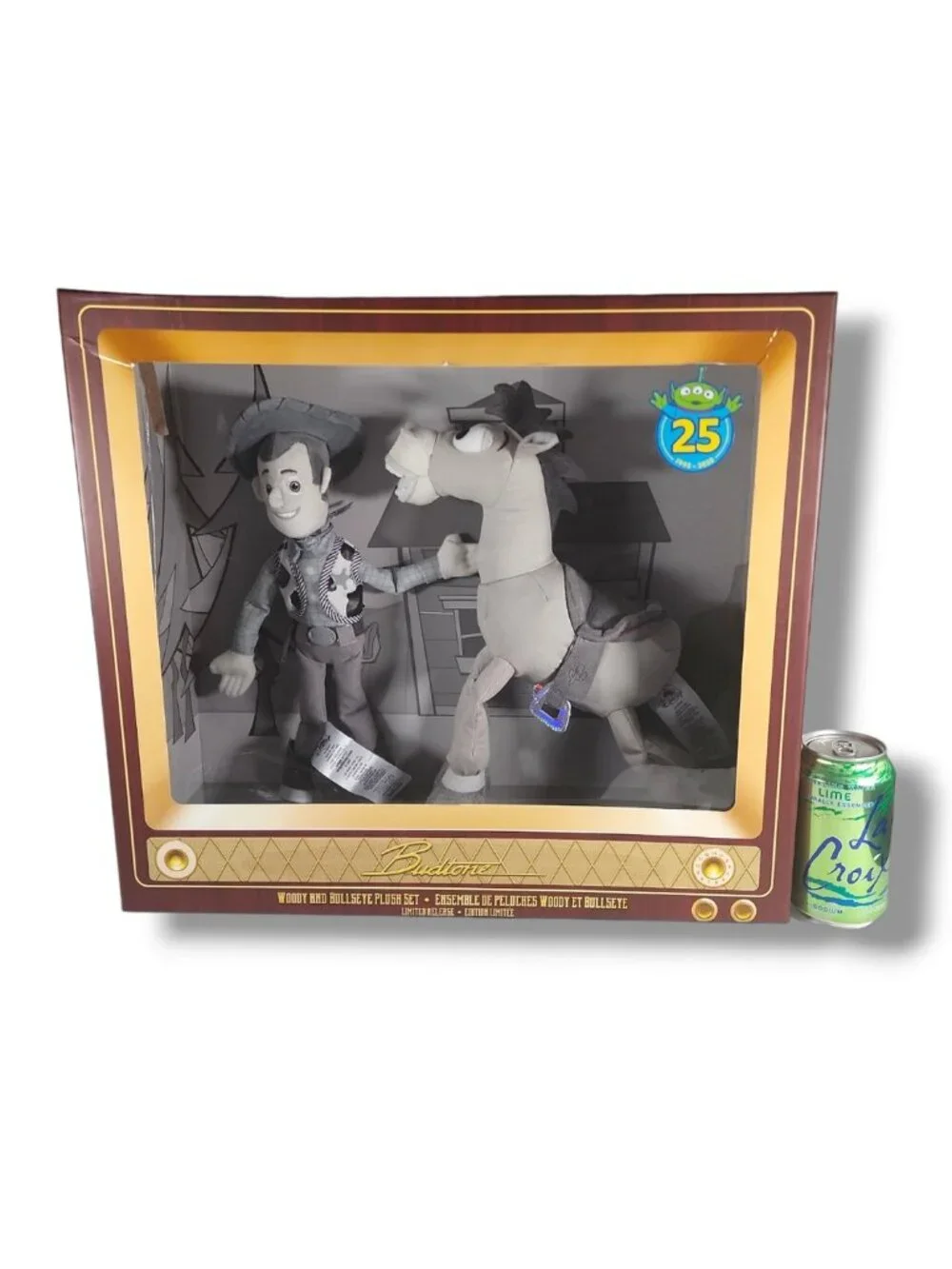 New DISNEY Toy Story 25th Limited Ed. Woody & Bullseye Plush Set TV BOX